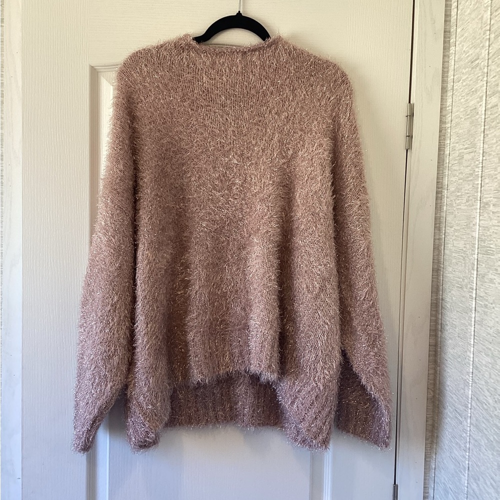 Cato Fuzzy Blush Pink Crewneck Sweater size 26/28W EUC